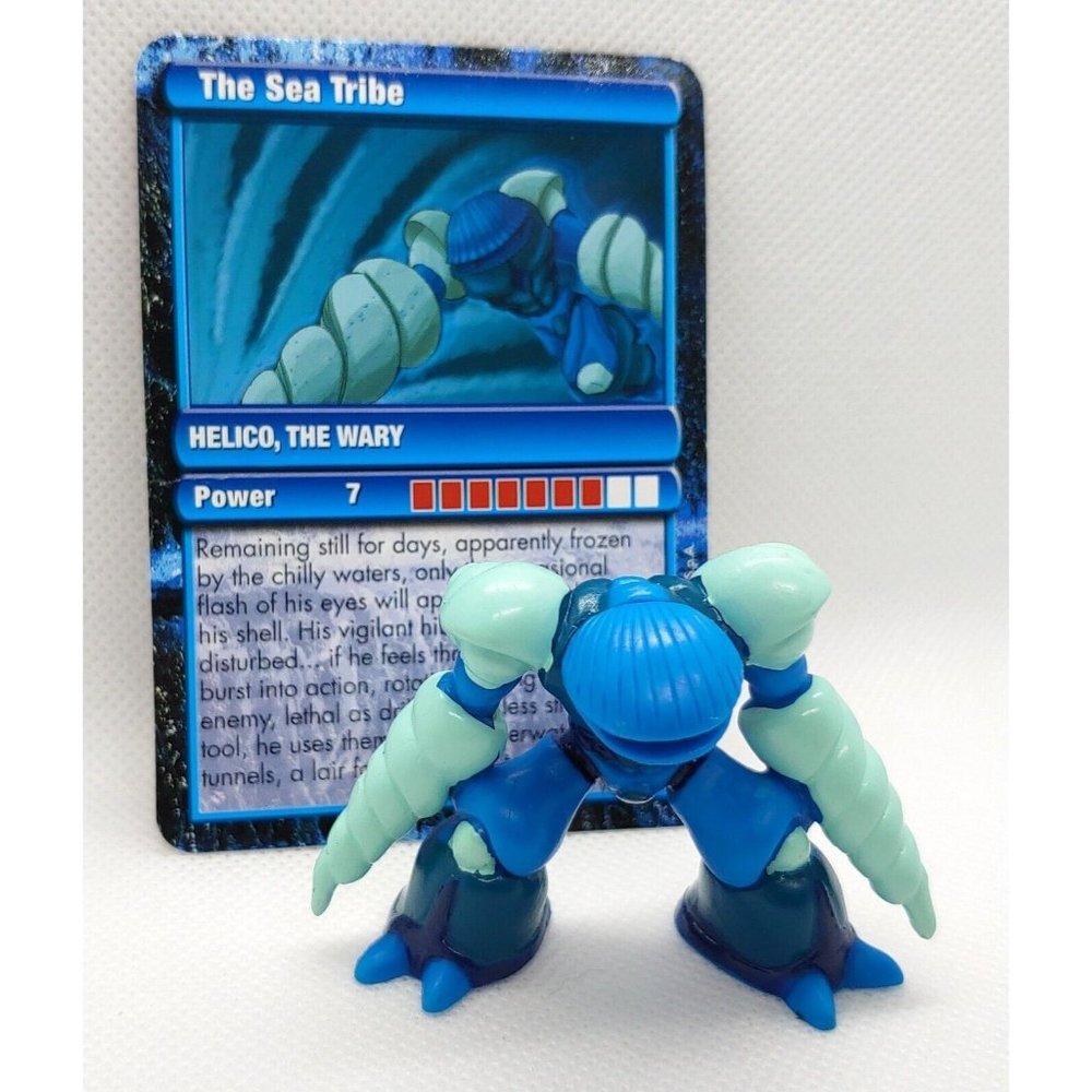 Gormiti Sea Tribe: Helico the Wary - 2.5in Action Mini Figure w/ Card
